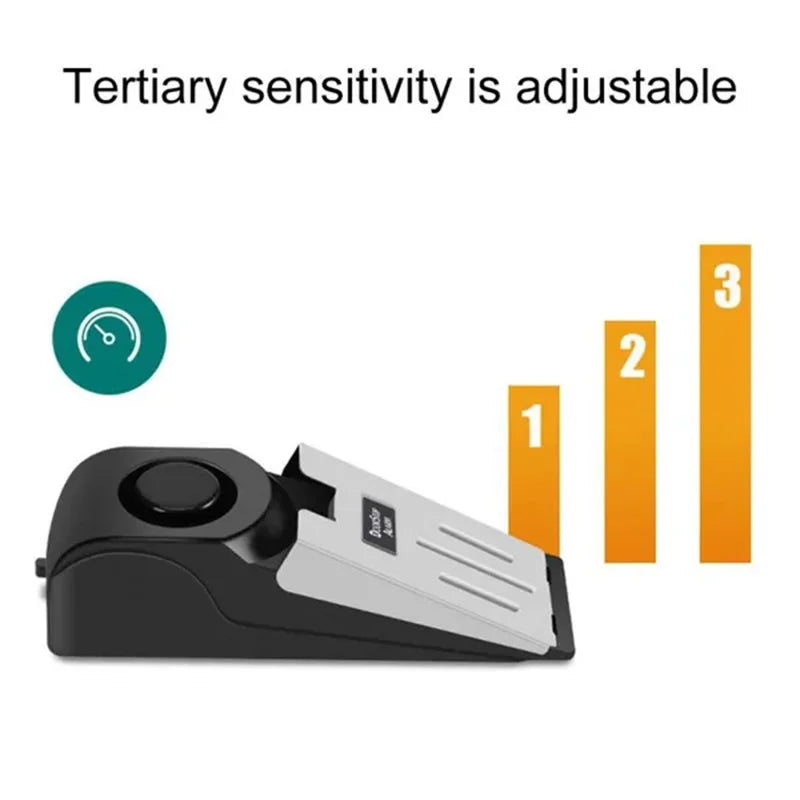 120dB Wireless Door Stop Alarm System - Mini Anti-Theft Wedge Device for Home and Travel